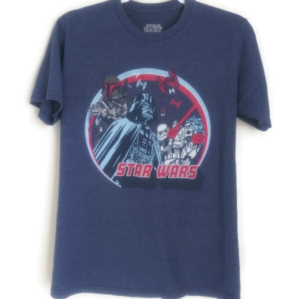 SALE👀 Men's STAR WARS Blue Graphic short- sleeve t-shirt